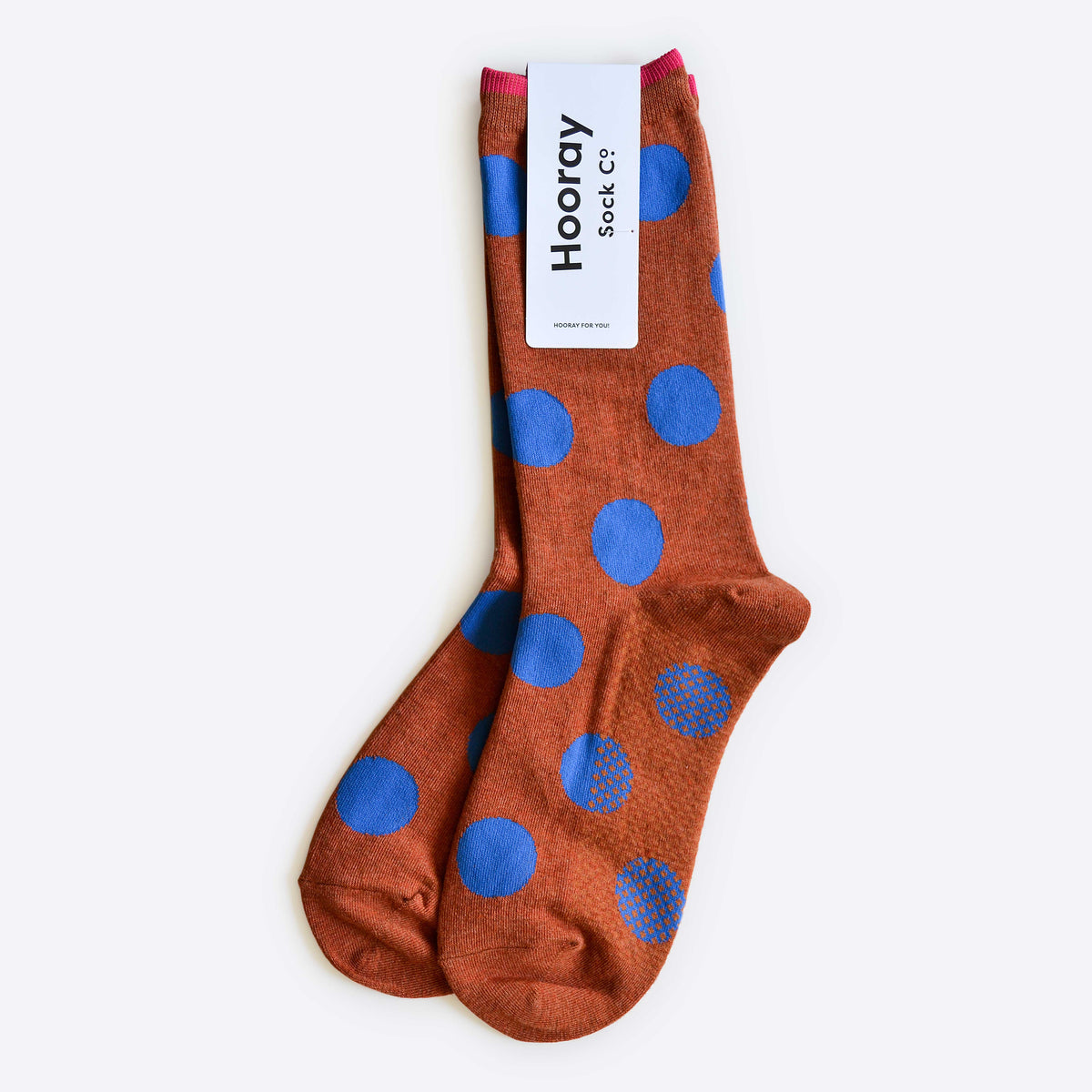 Panhandle Classic Dot Crew Socks — Rust