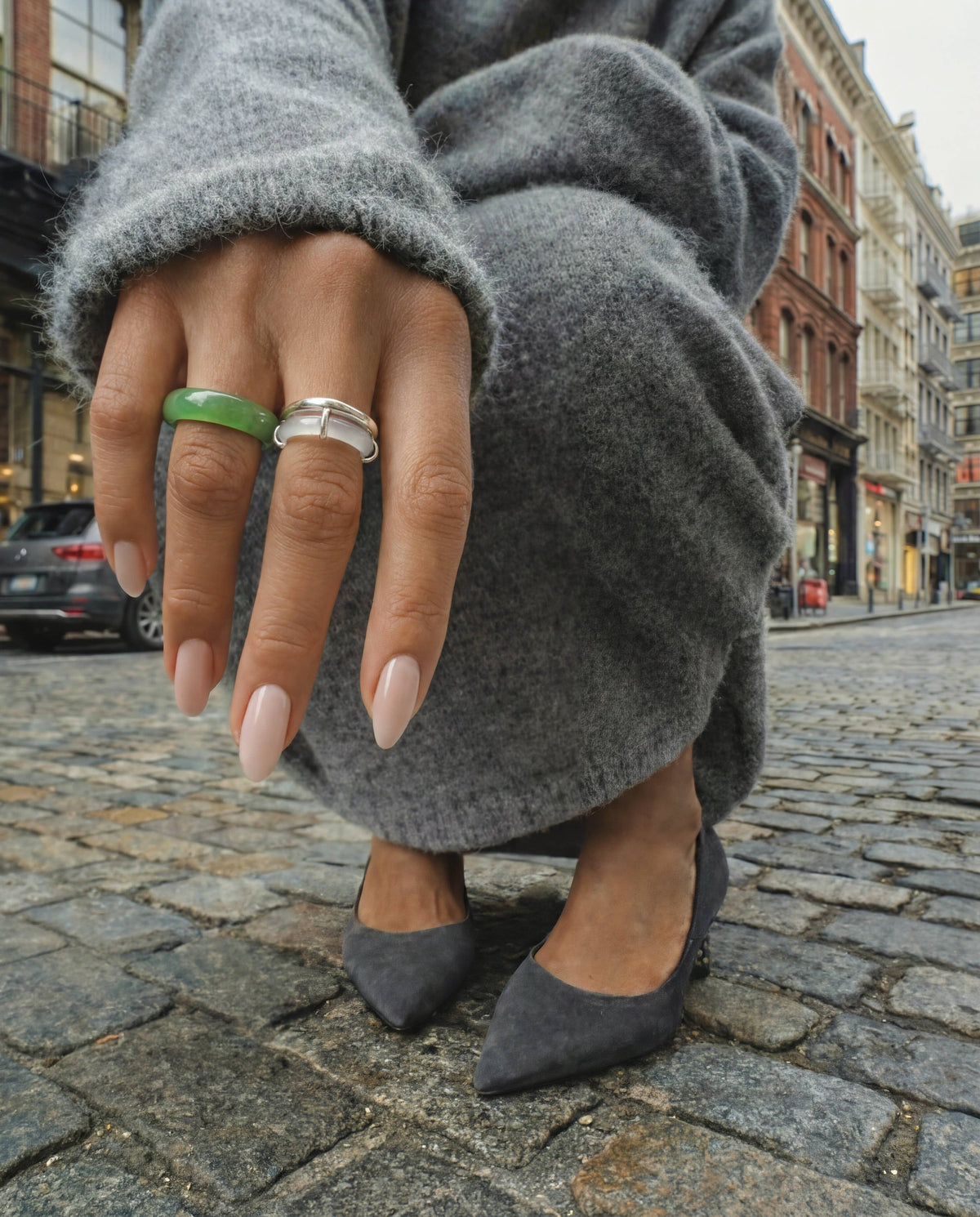 Cove White Gemstone Sculpted Ring