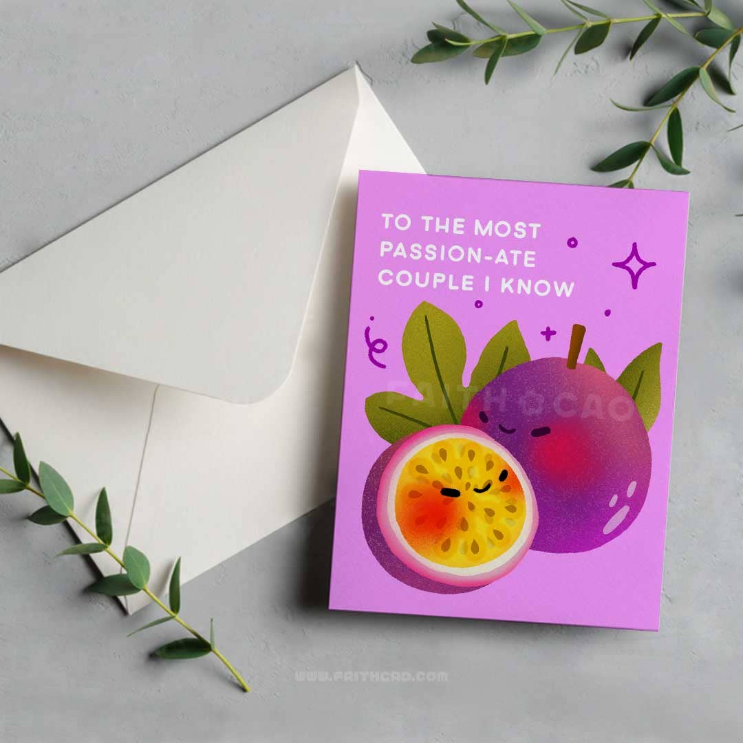 Passion Fruit Newlywed Card
