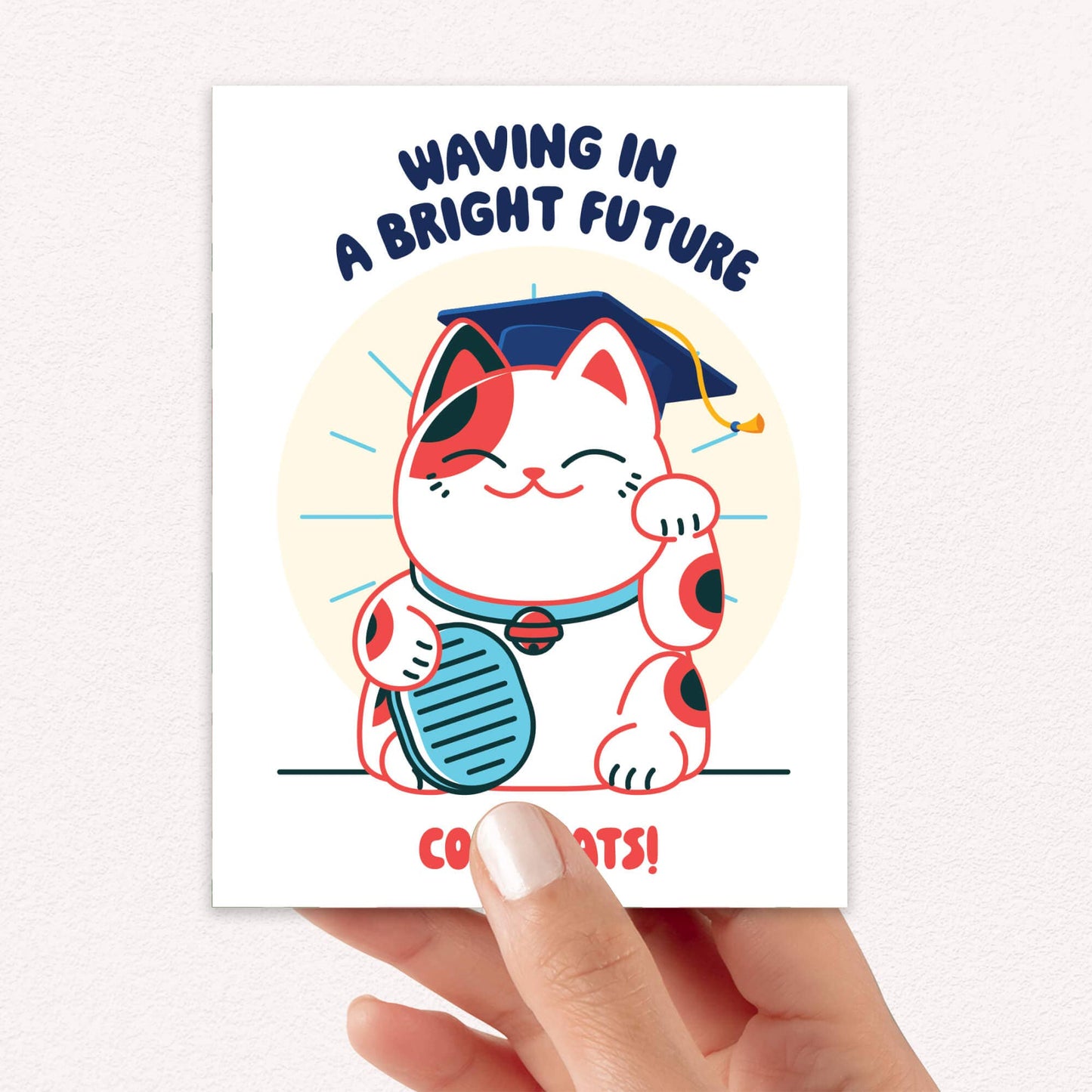Lucky Cat Graduation Card