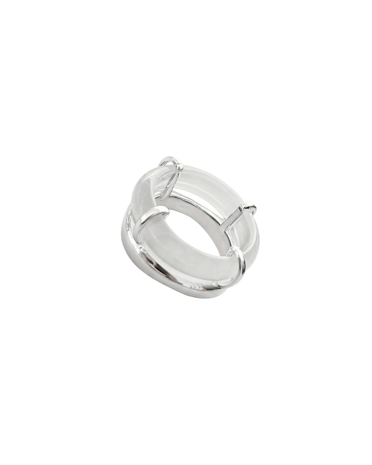 Cove White Gemstone Sculpted Ring