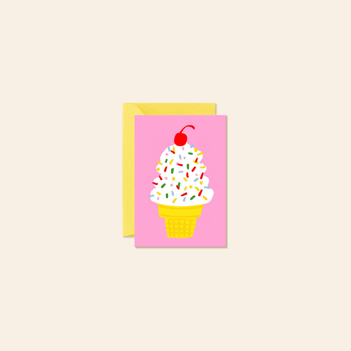 Ice Cream Cone Mini Note Card