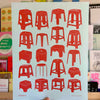 Red Stools Print