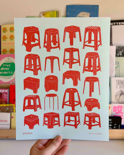 Red Stools Print