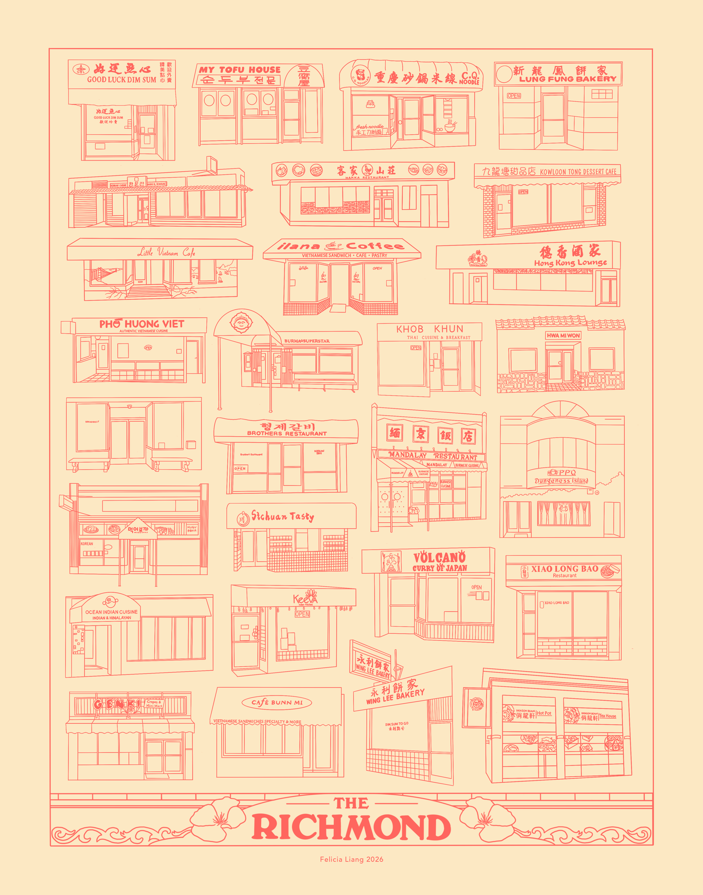 The Richmond District San Francisco Risograph Print