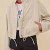 Stand Collar Drawstring Hem Jacket