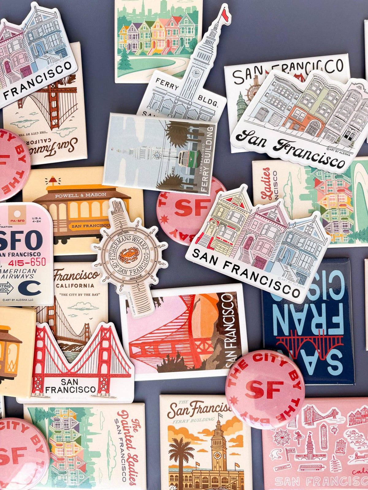SFO Luggage Tag Acrylic Magnet