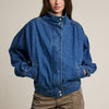 Gathered Back Denim Jacket