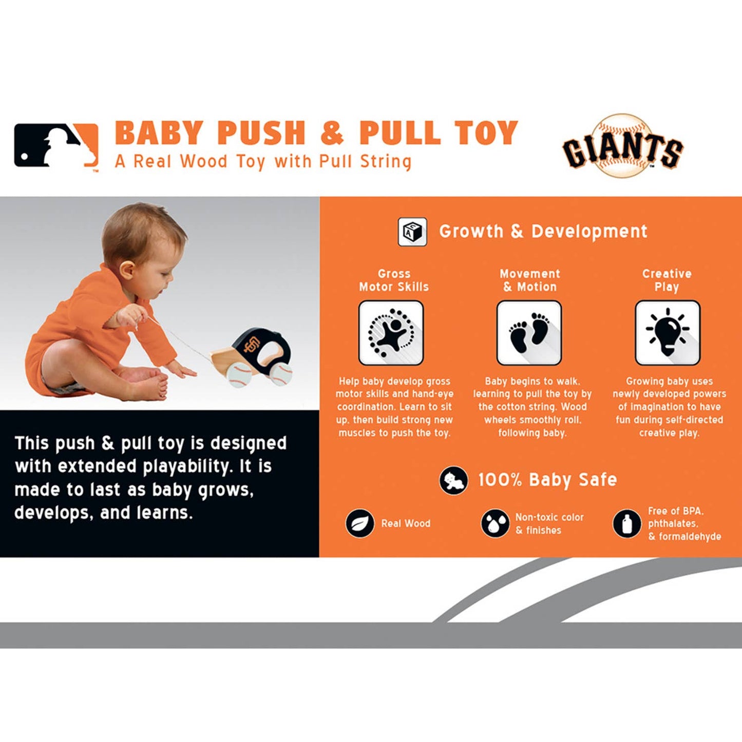 San Francisco Giants Push & Pull Baby Toy