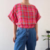 Pink Check Linen Top