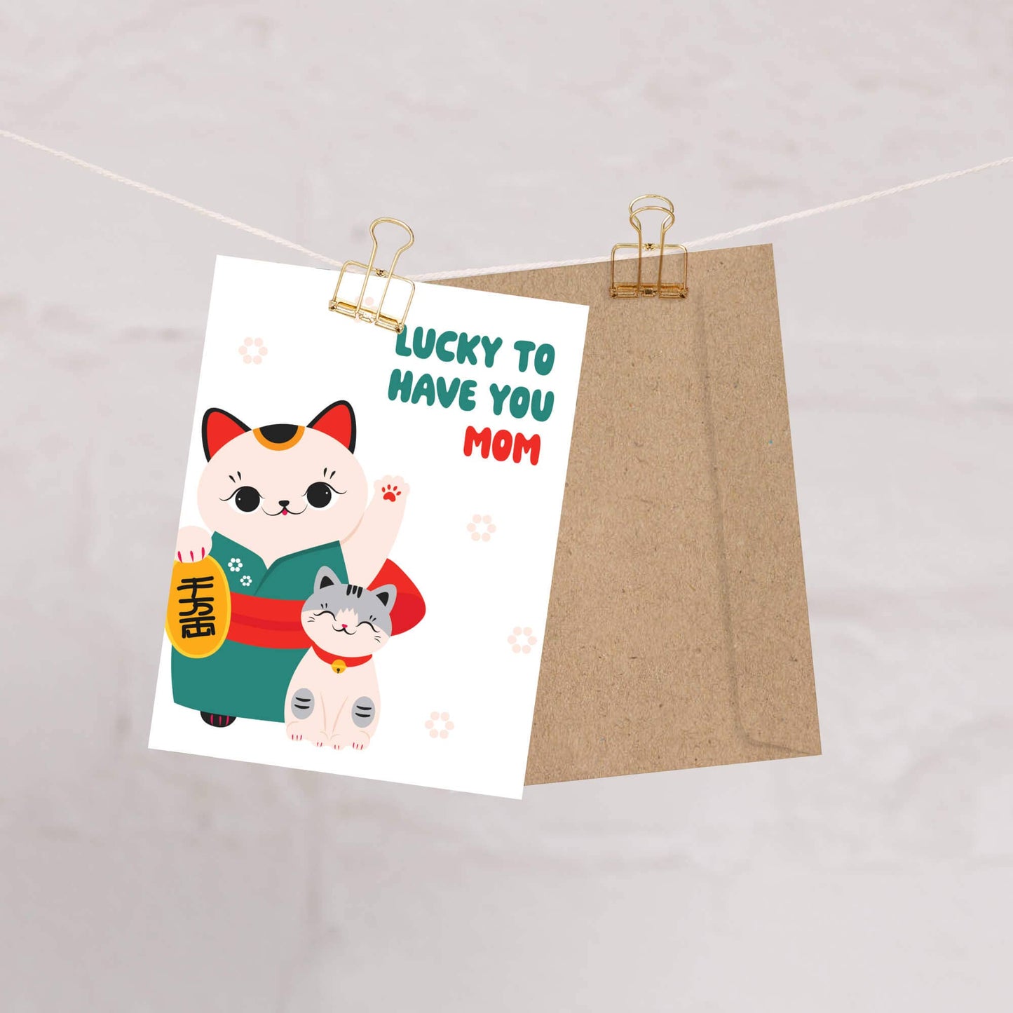 Lucky Cat Mother's Day Card