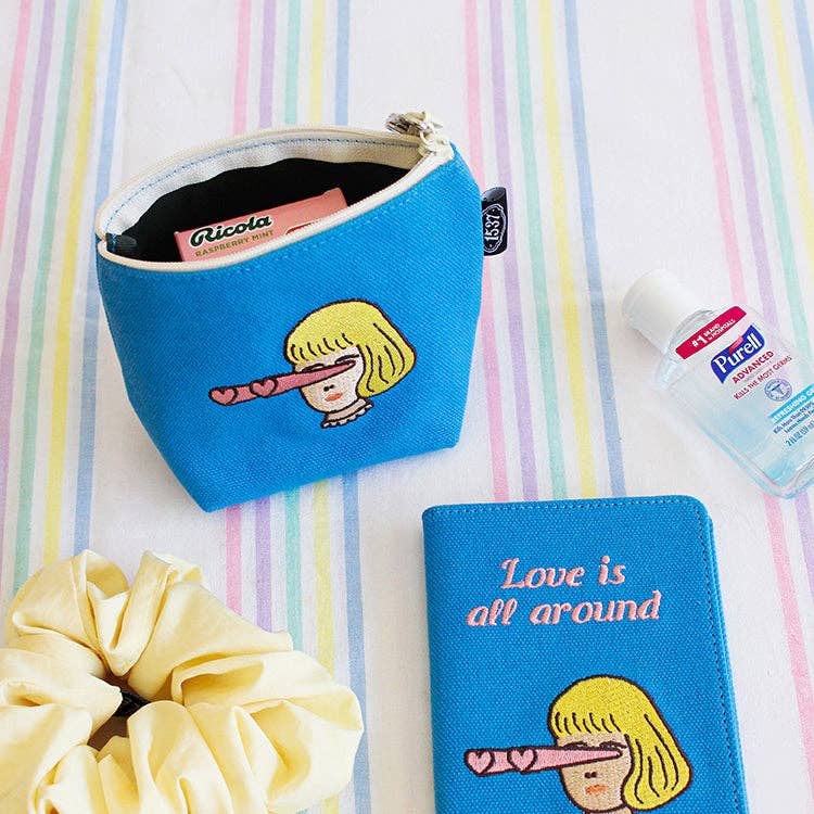 Embroidered Boat Pouch