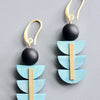 Geometric Artdeco painted wood earrings