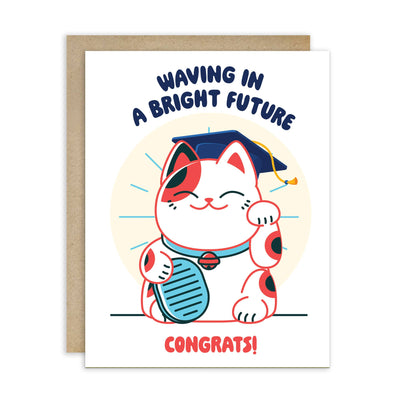 Lucky Cat Graduation Card