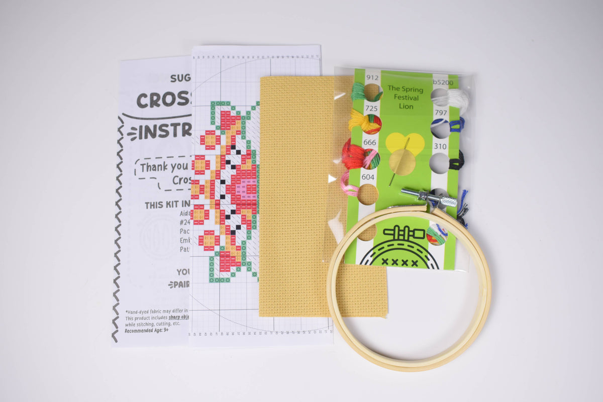 Lunar New Year Lion Counted Cross Stitch Kit