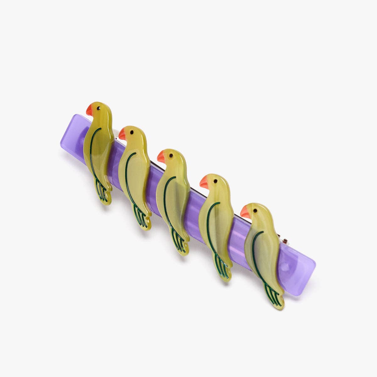 Pasadena Green Parrots French Barrette