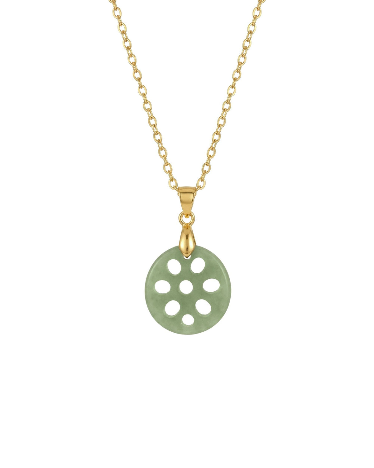 Lotus Root Jade Pendant Necklace