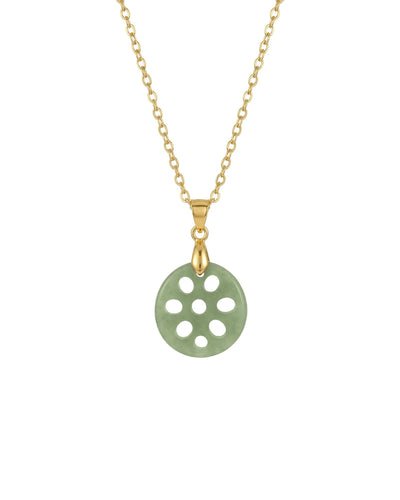 Lotus Root Jade Pendant Necklace