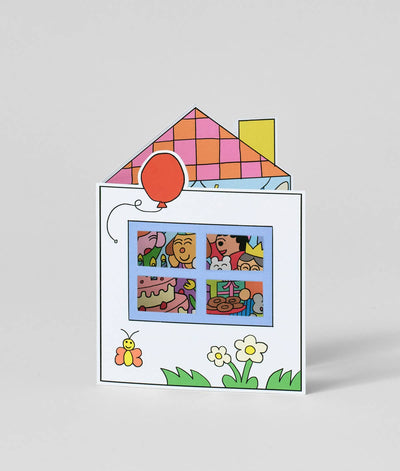 Birthday House Party Shaped Card