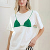 Caviar Print Bikini Graphic Tee