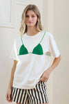 Caviar Print Bikini Graphic Tee