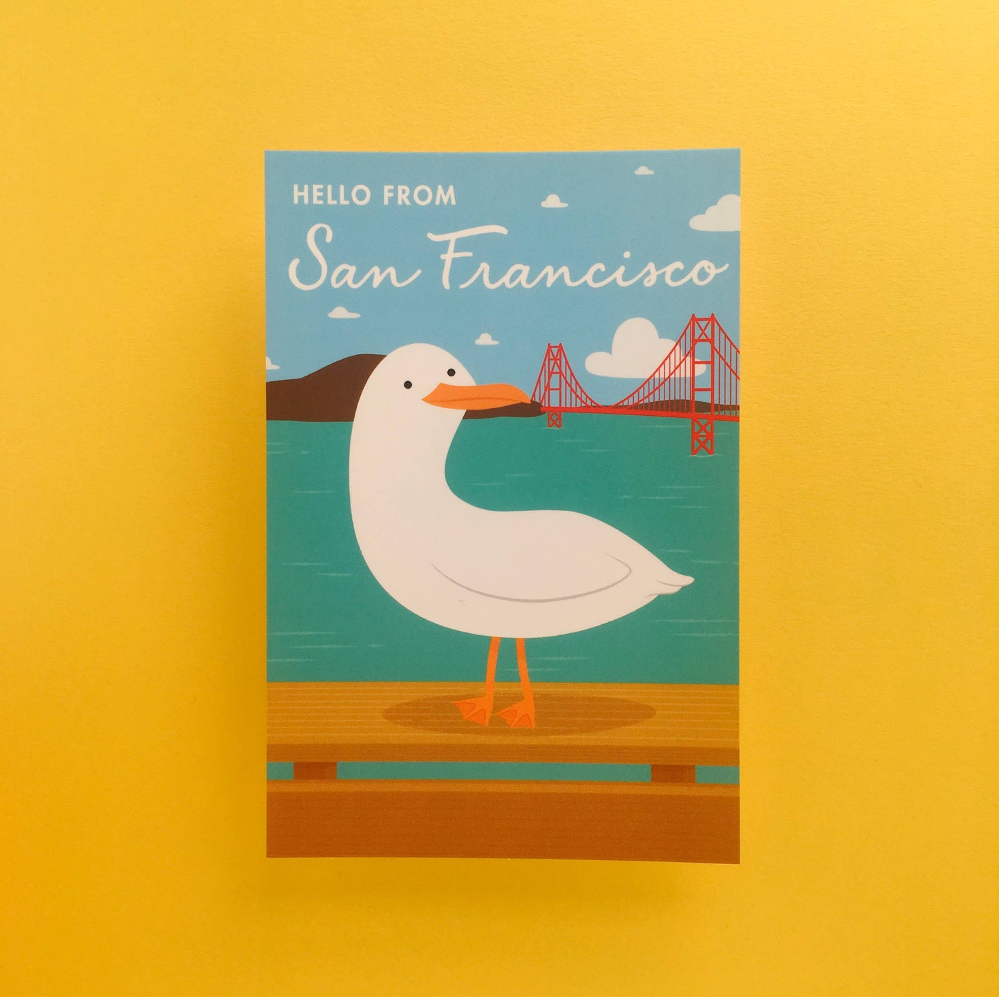 Hello from San Francisco Seagull Postcard