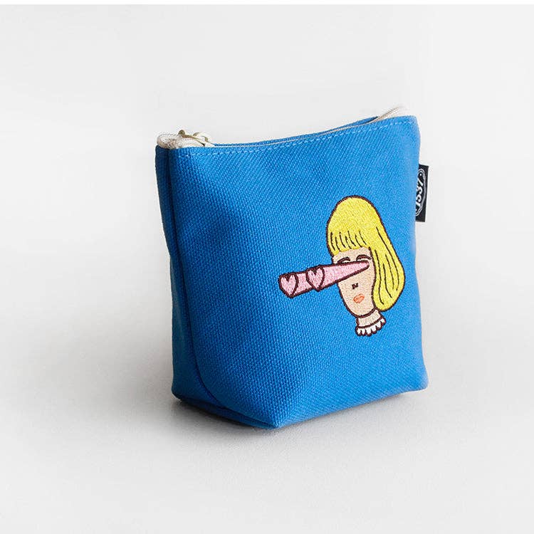 Embroidered Boat Pouch