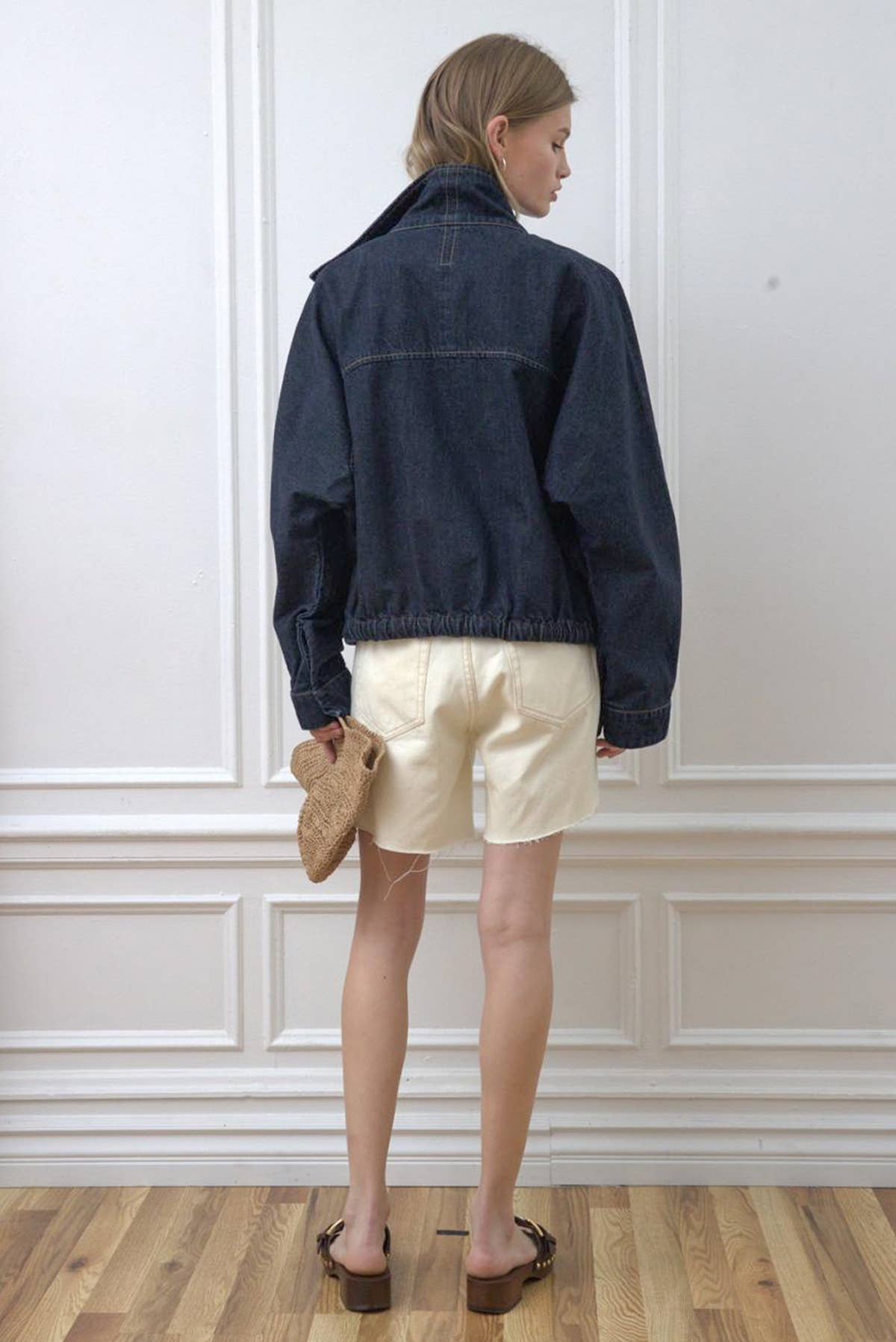 High Neck  Denim Jacket