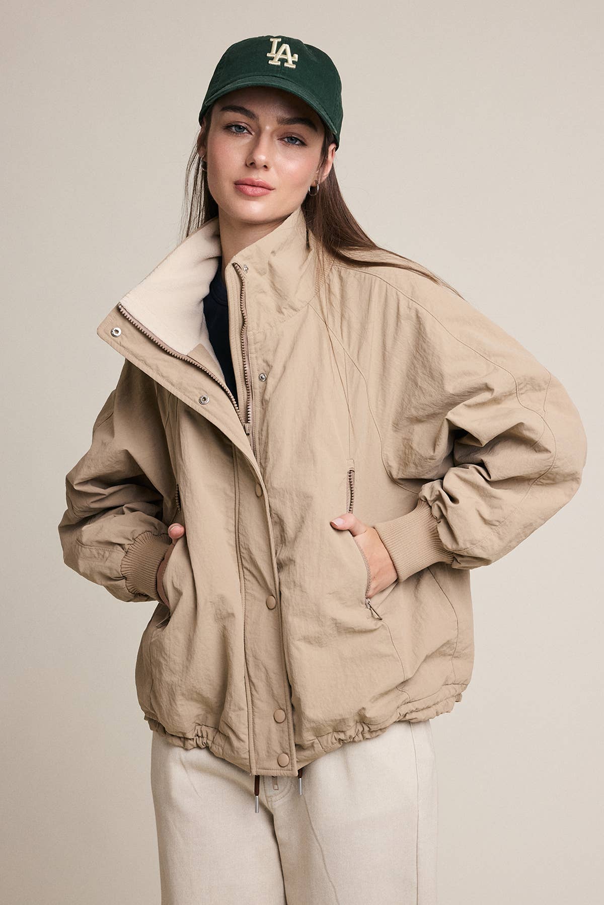 Cozy Fleece-Lined Zip & Snap Jacket