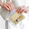 Embroidered Zip Pouch with Chain Ring