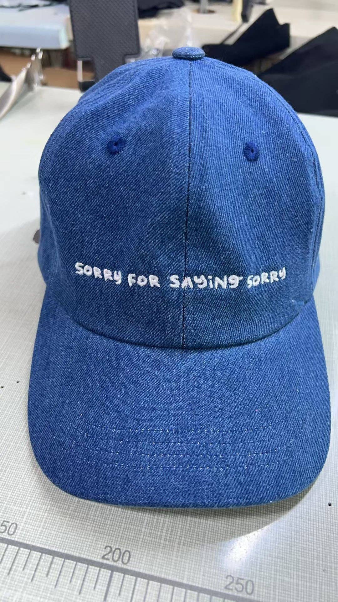 SORRY Denim baseball cap