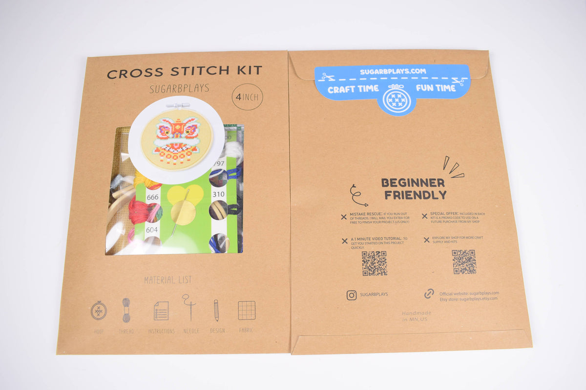 Lunar New Year Lion Counted Cross Stitch Kit