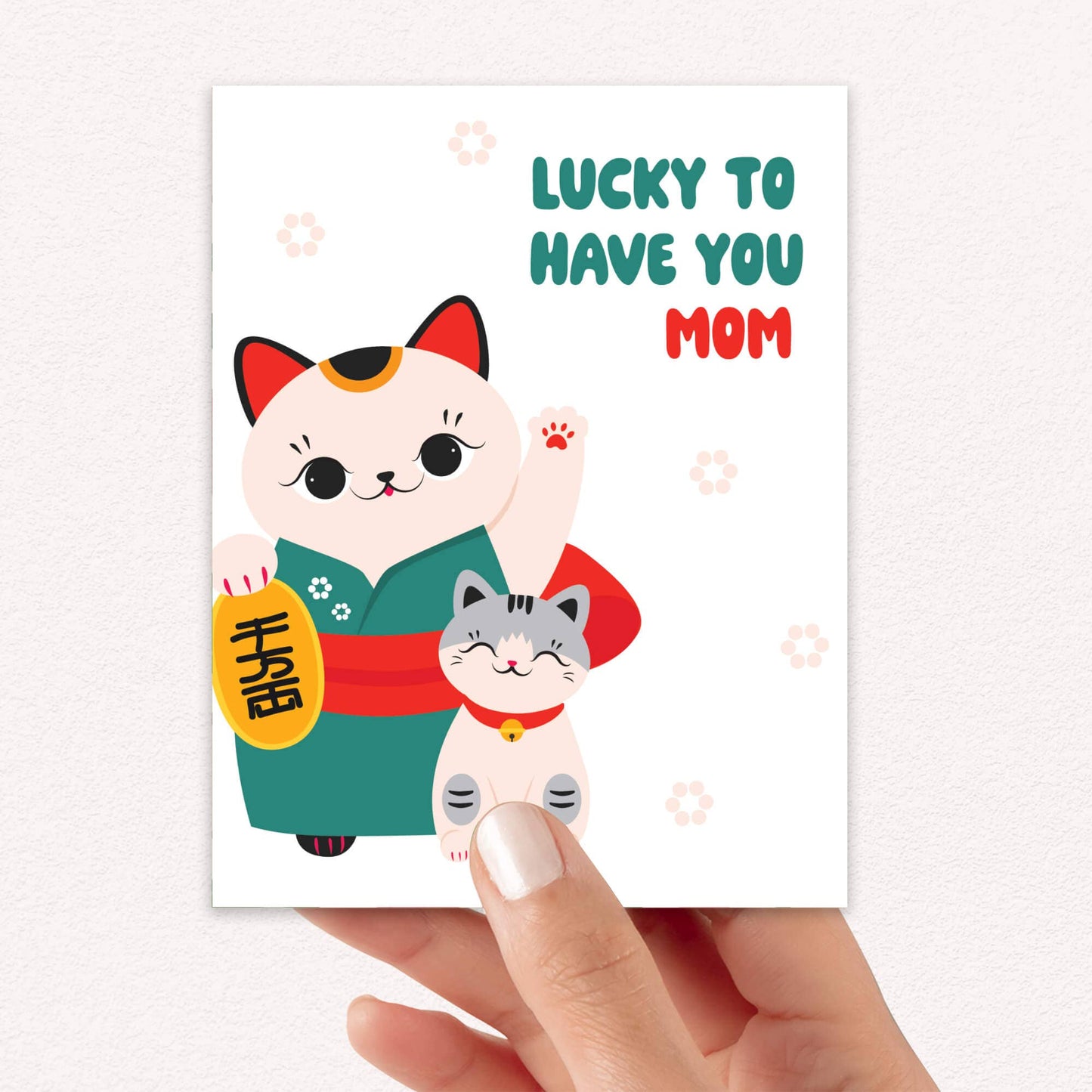 Lucky Cat Mother's Day Card