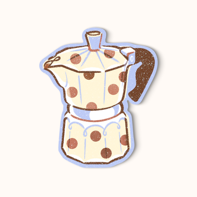 Moka Coffee Pot (periwinkle) Sticker