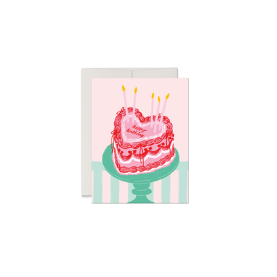 Happy Birthday Heart Cake Card