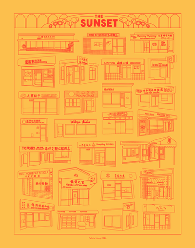 The Sunset District San Francisco Risograph Print