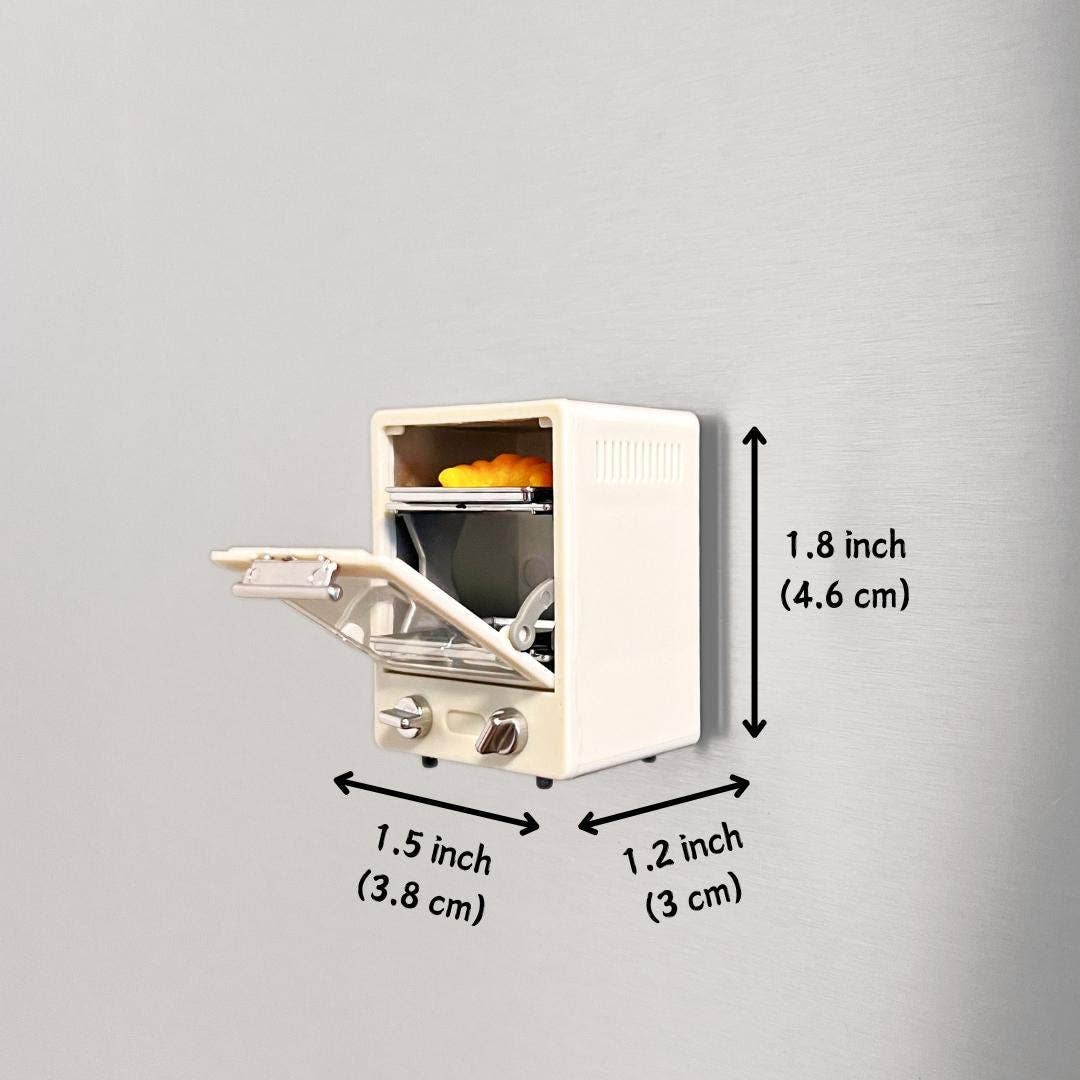 Mini Retro Oven Fridge Magnet with Tiny Bread