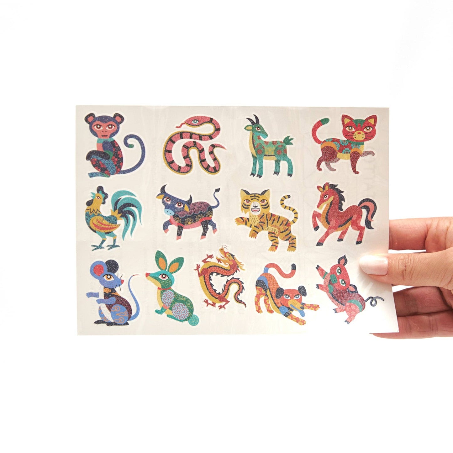 Chinese Zodiac Glitter Temporary Tattoos