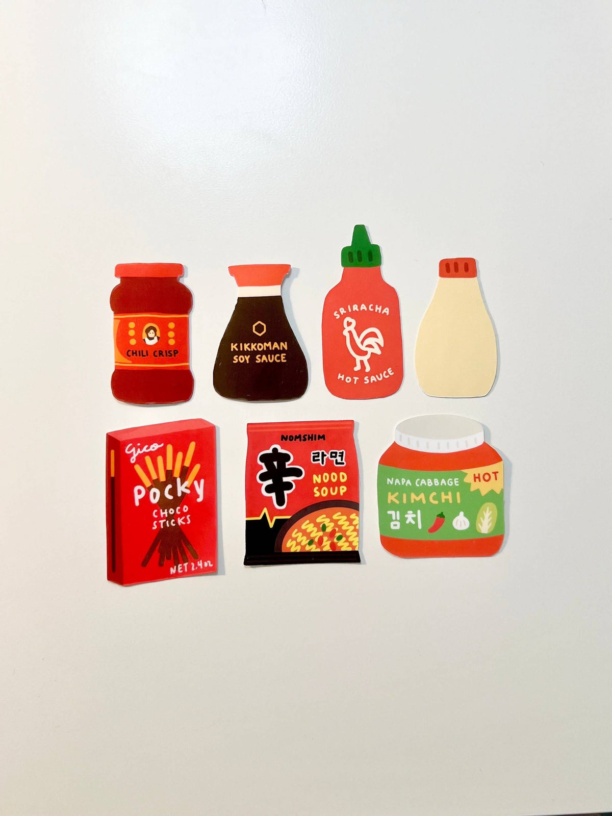 Asian Food and Snacks Glossy Vinyl Stickers