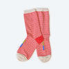 Cole Thin Stripe Crew Socks — Poppy