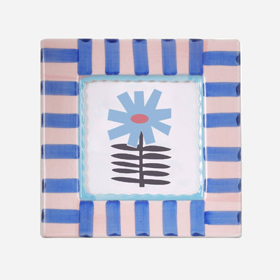 Blue Stripe Ceramic Photo Frame