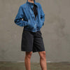 Washed Denim Bomber Jacket