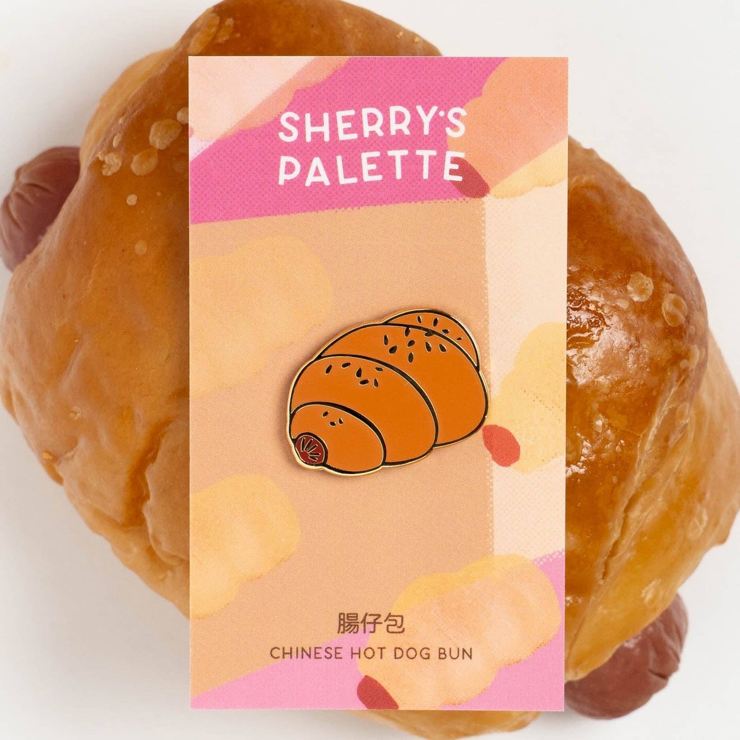 Chinese Hot Dog Bun Enamel Pin