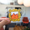 Framed Cat Portrait Vinyl Sticker