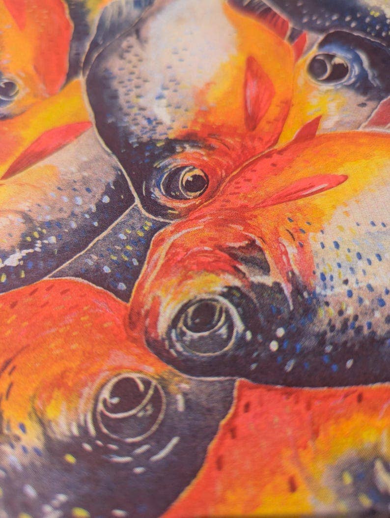 Watercolour Piranha Risograph Print