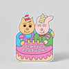 Happy Birthday Friends and Cake Shaped Card