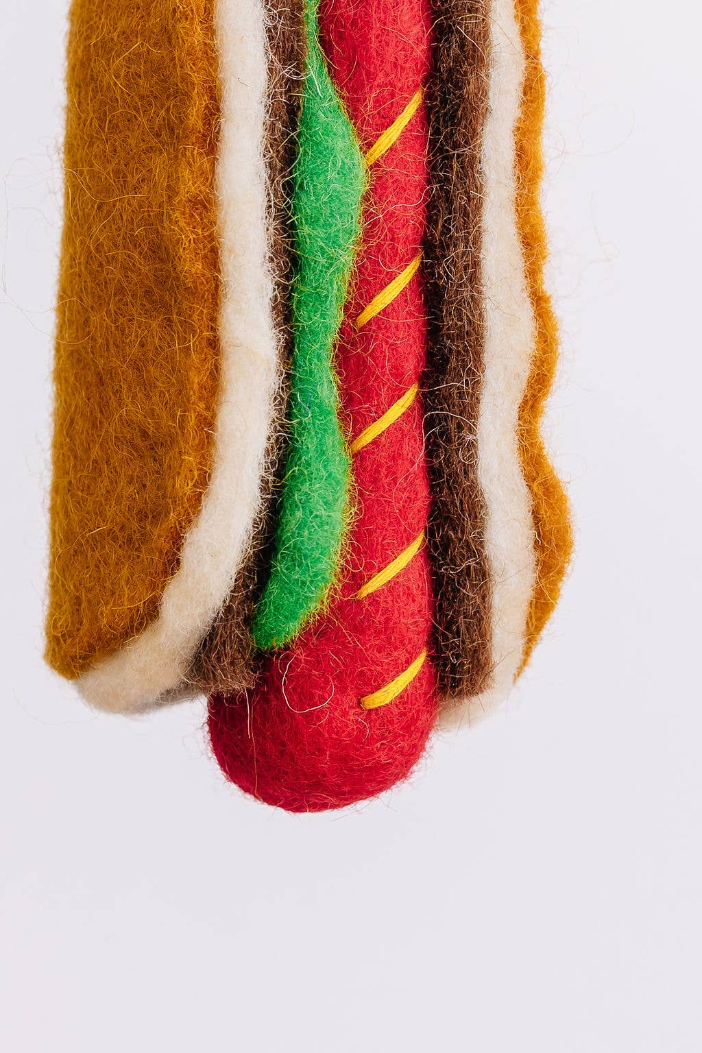 Handmade Hot Dog Felt Ornament