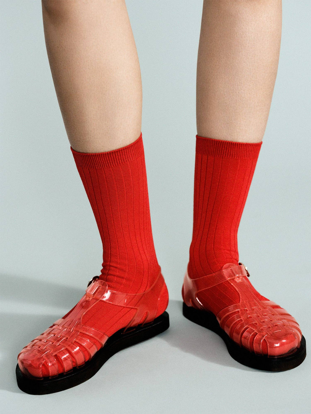 Essential Rib Trouser Crew - Red
