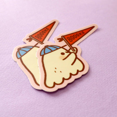 Book Fan Ghost Sticker