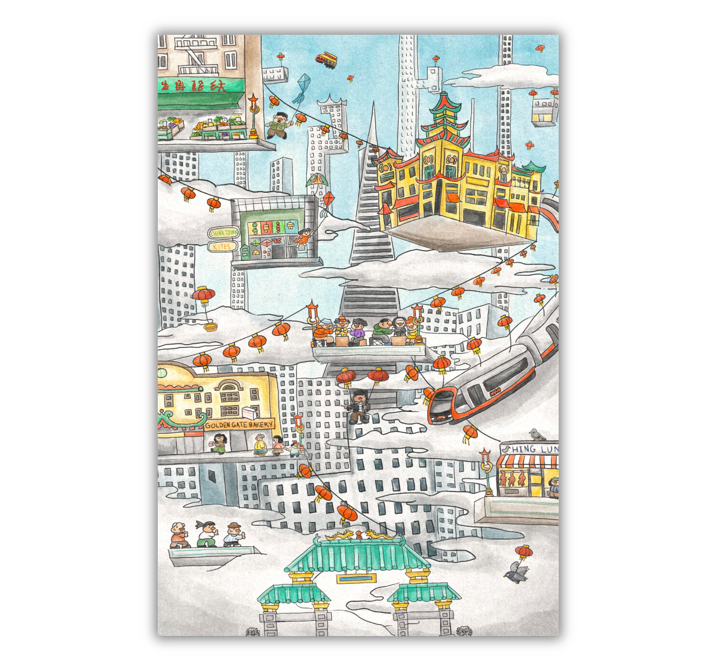 SF Chinatown 4" x 6" Postcard